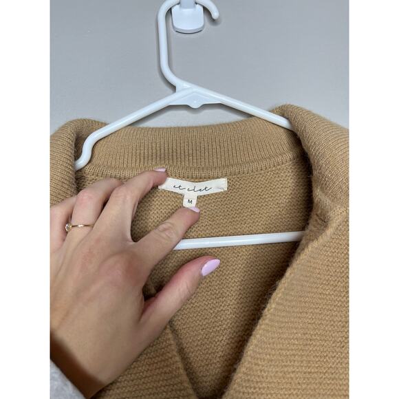 Preppy V Neck Knit Cropped Collared Womens Sweater In Color Beige - Picture 3 of 4